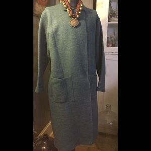 Eileen Fisher long boiled wool coat